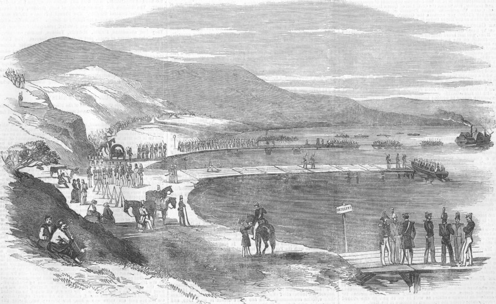 Associate Product BULGARIA. Troops boarding at Varna, for Sevastopol, antique print, 1854