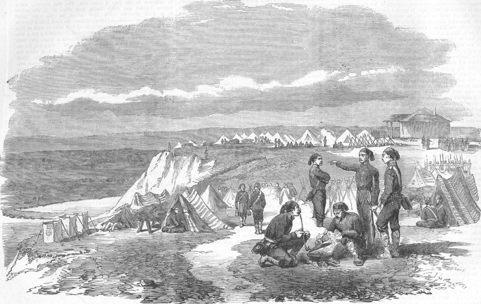 Associate Product ROMANIA. The camp at Slodobzia, antique print, 1854