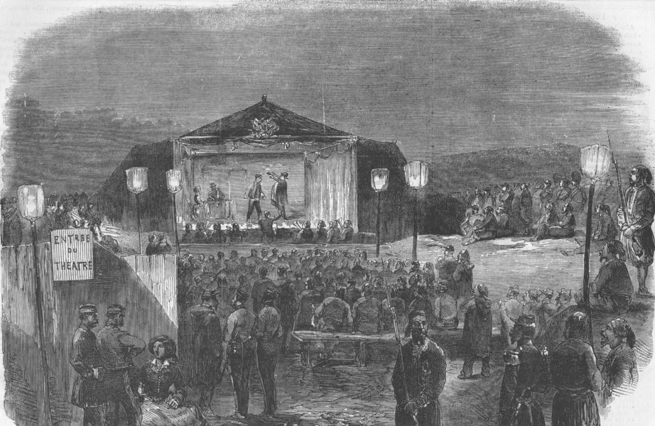 Associate Product UKRAINE. Theatre Des Zouaves in the French Camp, antique print, 1855