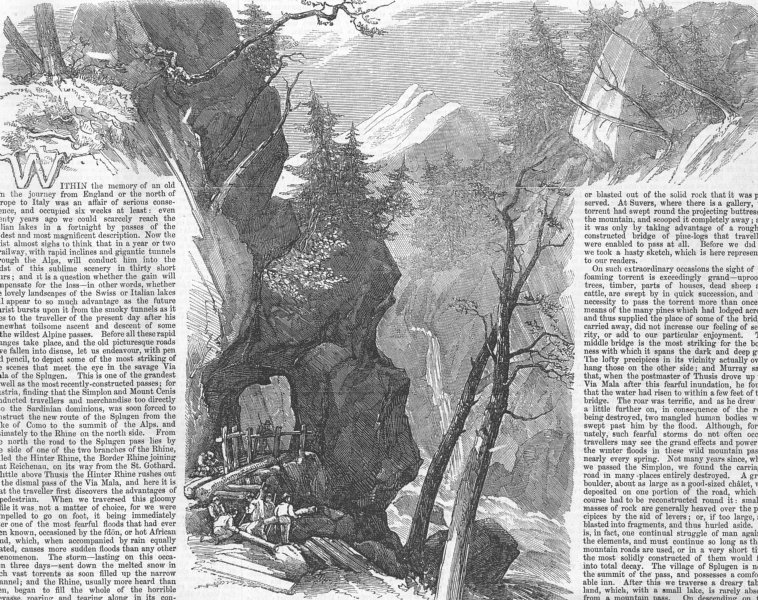 Haymaking in Switzerland antique print 1857 SWITZERLAND 