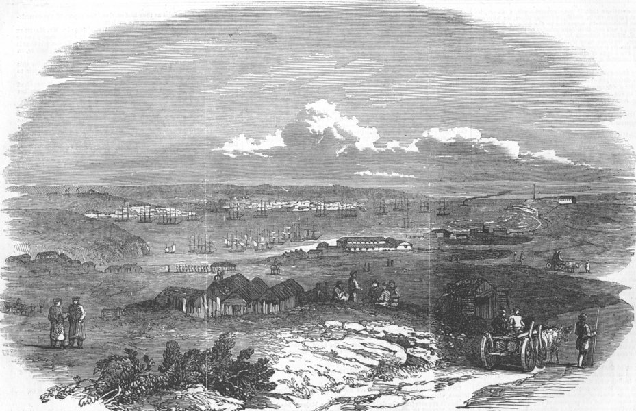 Associate Product UKRAINE. View of Sevastopol, antique print, 1854
