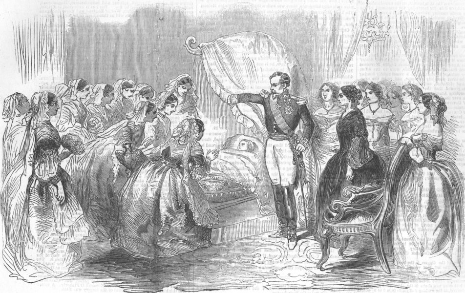 Associate Product FRANCE. ladies visiting the Imperial Prince, antique print, 1856