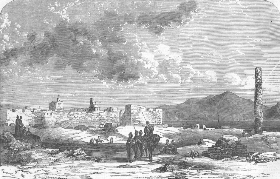 IRAN. Portuguese Fort at Hormuz, Persian Gulf, antique print, 1857
