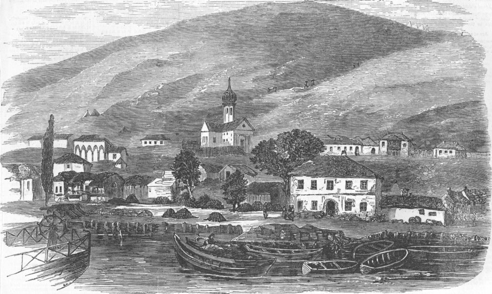 Associate Product UKRAINE. Ordnance Wharf at Balaklava, antique print, 1855