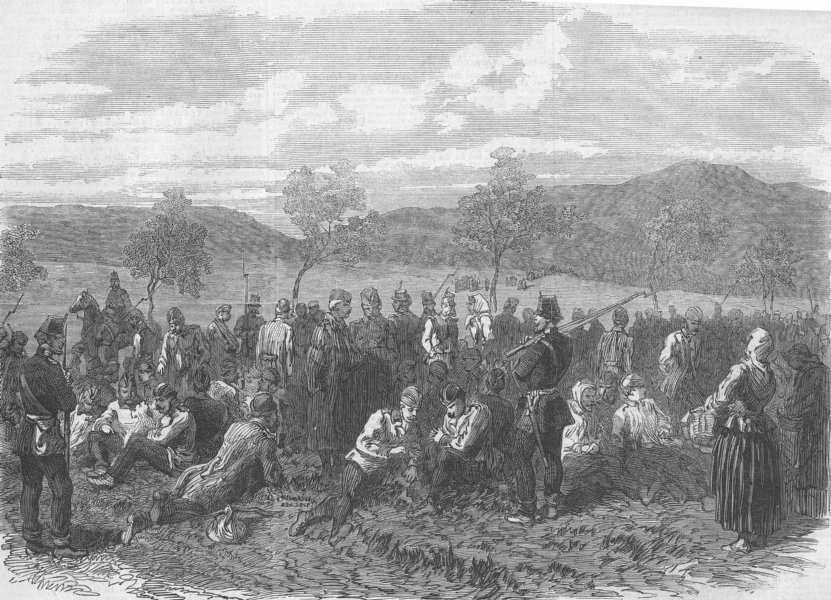 AUSTRIA. Austrian Prisoners From Battle Of Sadova, antique print, 1866