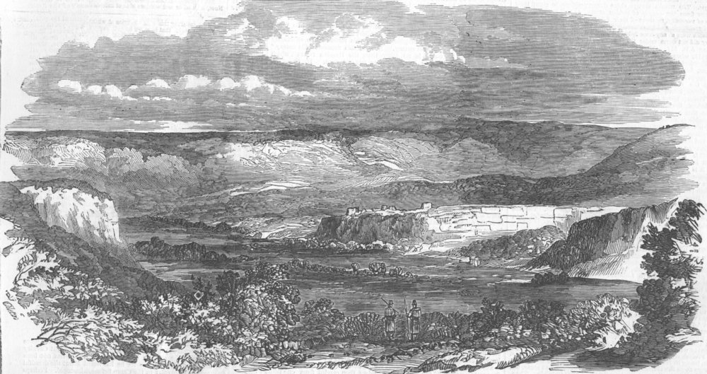 Associate Product UKRAINE. The Valley of Inkerman, antique print, 1855