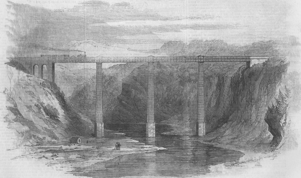 Associate Product SWITZERLAND. Sitter Viaduct, Appenzel Railway, antique print, 1856