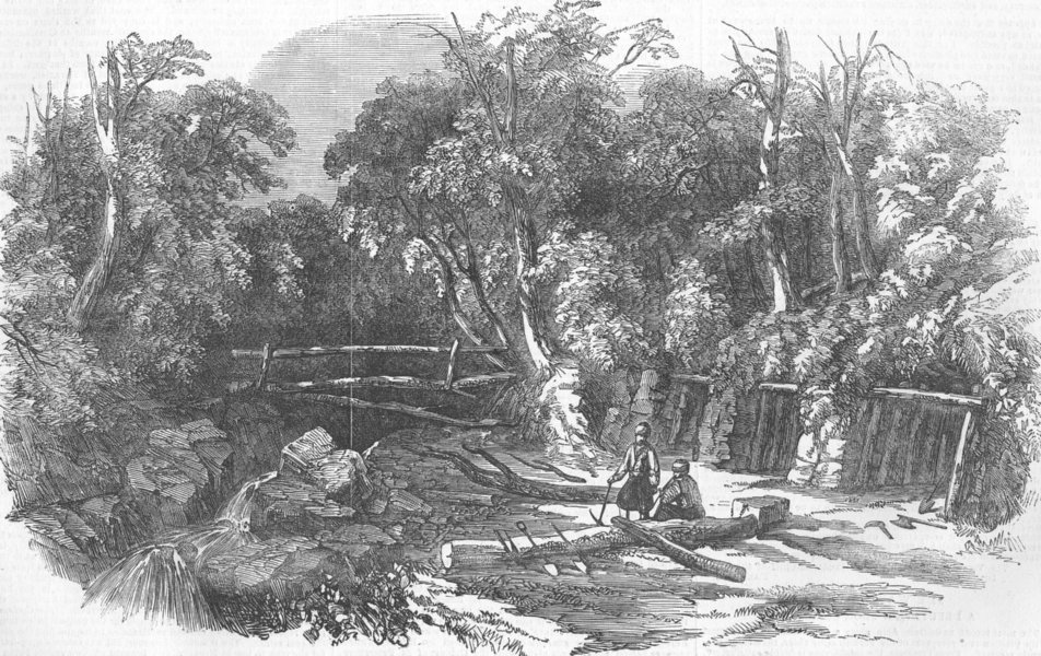 Associate Product LANDSCAPES. entry to Heraclea Coal-Mine, Black Sea, antique print, 1854