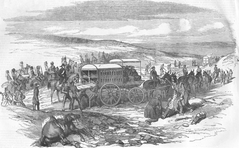 Associate Product UKRAINE. Siege of Sevastopol Guthrie's Ambulances, antique print, 1854