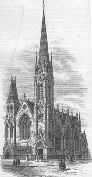 Associate Product IRELAND. Presbyterian Church, Rutland-Square, Dublin, antique print, 1865