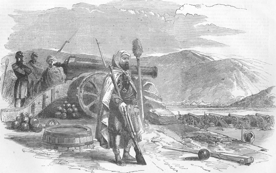 Associate Product UKRAINE. Spahi(Algerians), French Battery, Balaklava, antique print, 1854