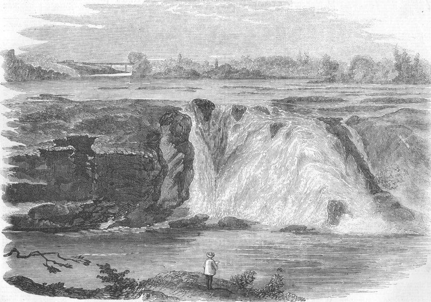 Associate Product CANADA. Chaudiere Falls & Cheshire Bridge, antique print, 1856
