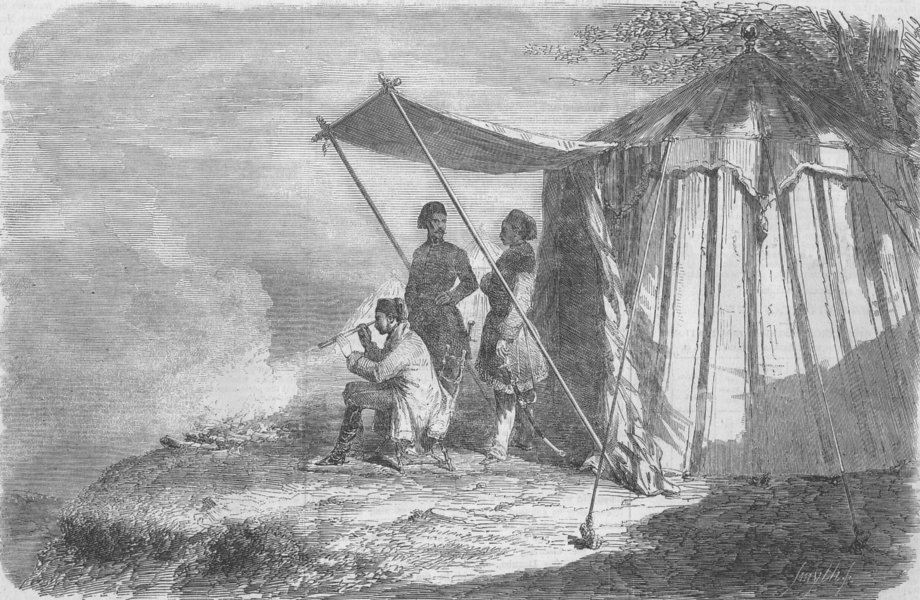 Associate Product TURKEY. Battle of Oltenita. Omer Pacha, antique print, 1853
