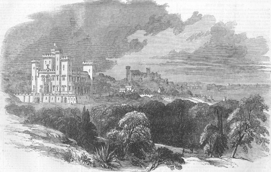 FRANCE. The Chateau Ste Ursule, Cannes, antique print, 1857