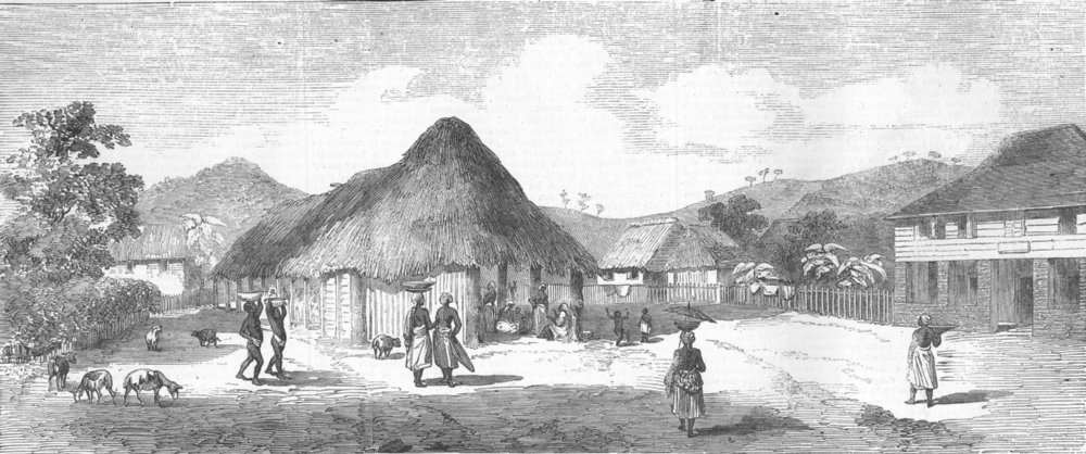 Associate Product SIERRA LEONE. Waterloo Market, antique print, 1856