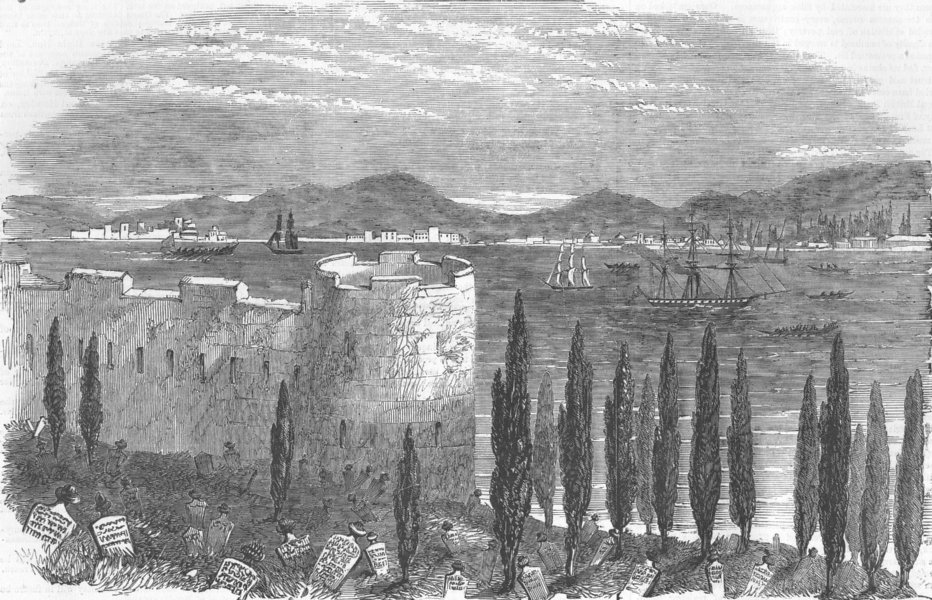 Associate Product TURKEY. Castle of Roumili Hissar, Bosphorus, antique print, 1856