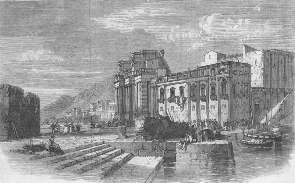 Associate Product ITALY. The Porta Felice and Marina, Palermo, Sicily, antique print, 1860