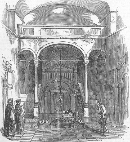 Associate Product TURKEY. spring at Greek church of Balukli, antique print, 1853