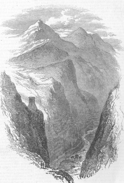 Associate Product MOUNTAINS. Guard-House in Pass of the Balkan, antique print, 1853