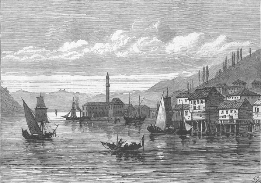Associate Product TURKEY. Port Halki, Prince's Islands, Sea of Marmara, antique print, 1878