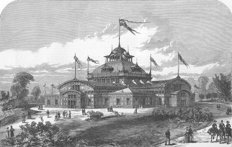 Associate Product PENNSYLVANIA. Centennial Expo. Womens Pavilion, antique print, 1876