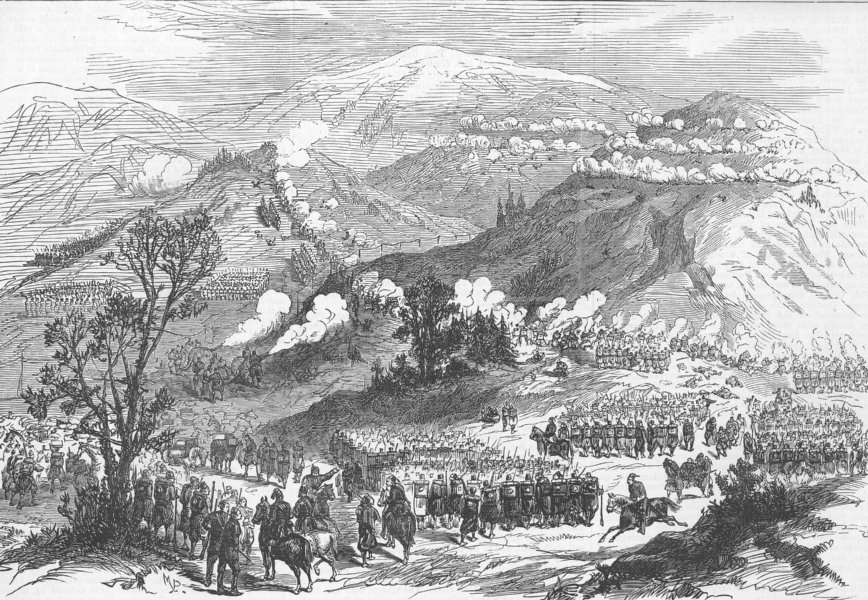 BOSNIA. Herzegovinian rebellion. Battle of 26, antique print, 1876