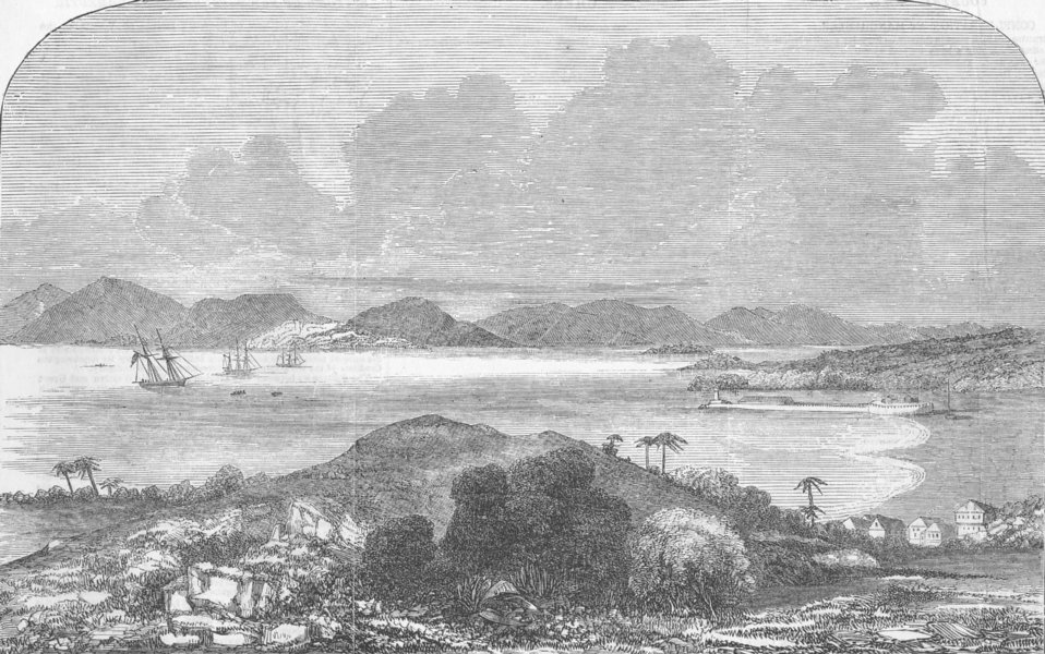 Associate Product PANAMA. Panama Canal. Portobello, antique print, 1852