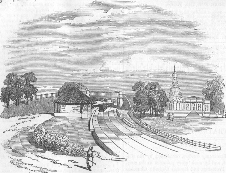 Associate Product INDIA. Station and Bridge, at Bhaykhala, antique print, 1853