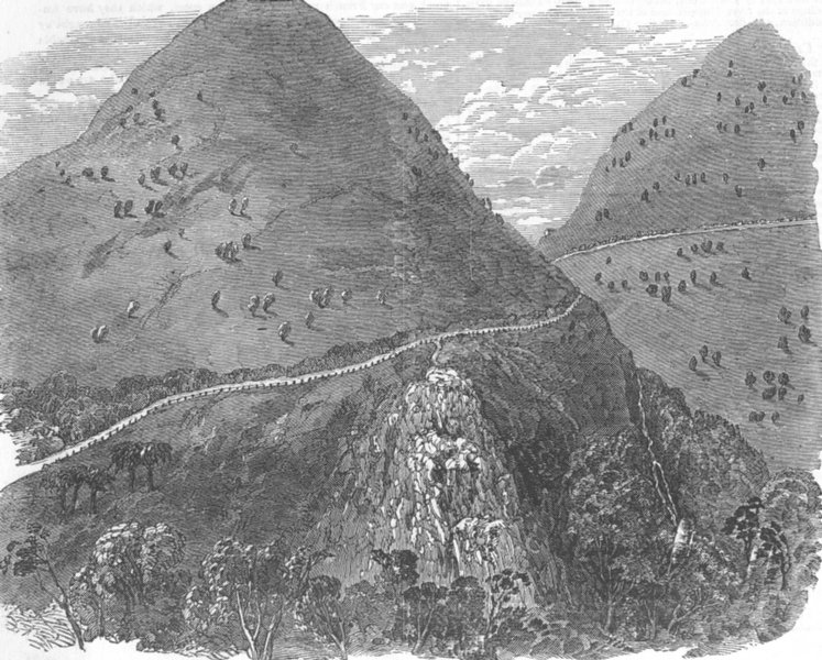 Associate Product JAMAICA. The Job's Hill and Pembroke Copper-Mines, antique print, 1853