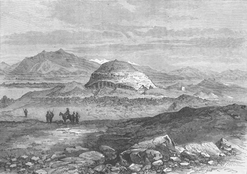 AFGHANISTAN. Ahin Posh Stupa & Vihara, nr Jalalabad, antique print, 1879