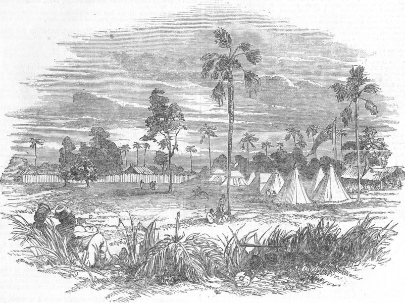 Associate Product GAMBIA. Encampment of Jaswong, antique print, 1851