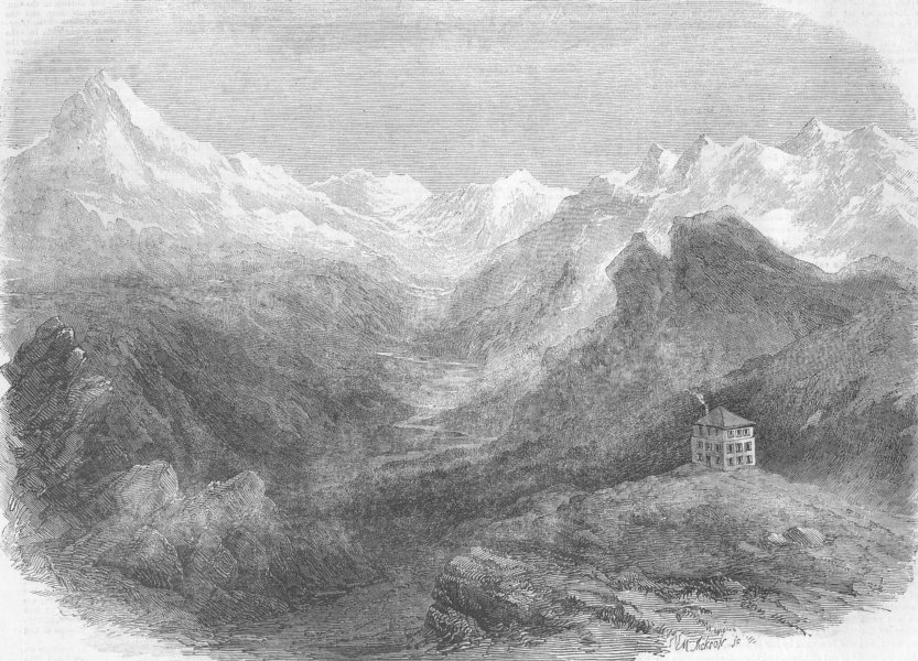 Associate Product SWITZERLAND. The Valley of Zermatt, antique print, 1856