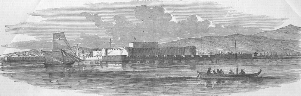 Associate Product TURKEY. The Dardanelles-Fort of Chanah Kalesi, antique print, 1850