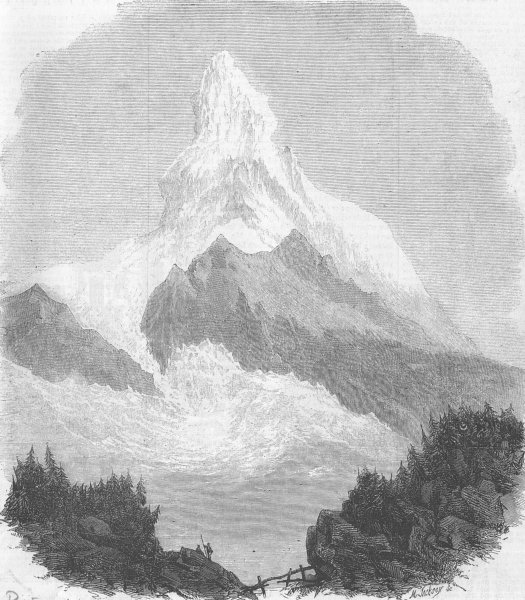 Associate Product SWITZERLAND. The great Matterhorn, antique print, 1856