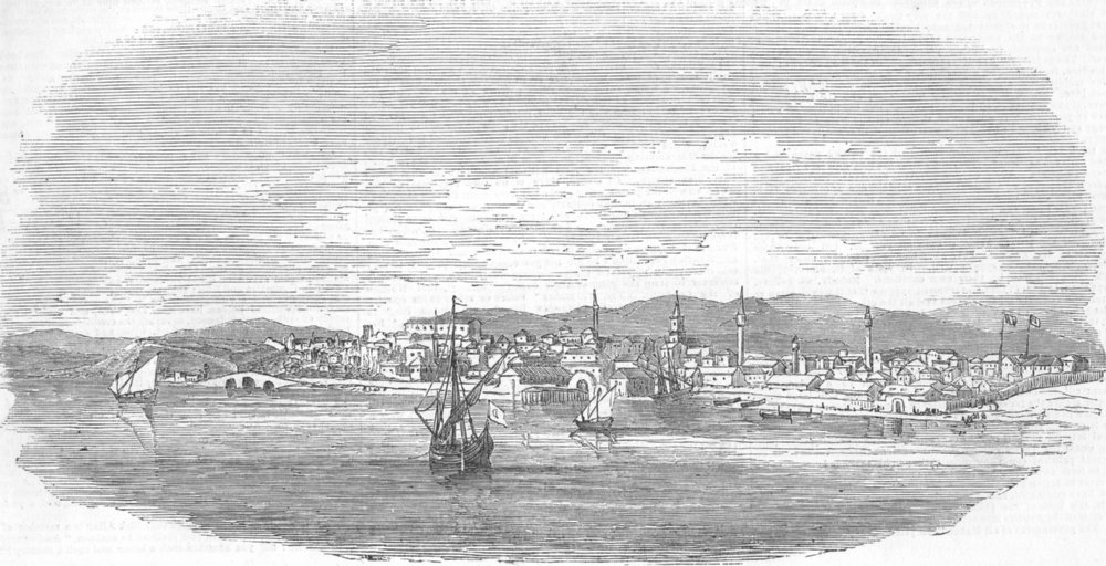 Associate Product BULGARIA. Varna, on the Black sea, antique print, 1853