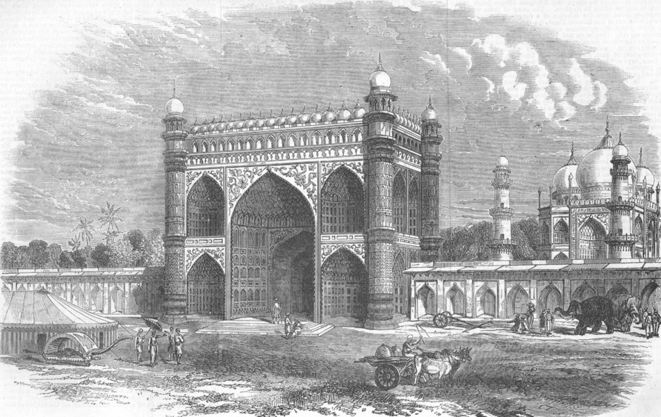 BRITISH INDIA Torway Bijapur 1858 old antique print picture Singham Mahal 