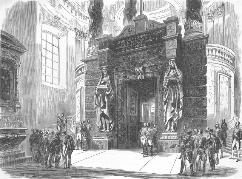 Associate Product FRANCE. Tomb of Napoleon-Entrance to the Crypt, antique print, 1853
