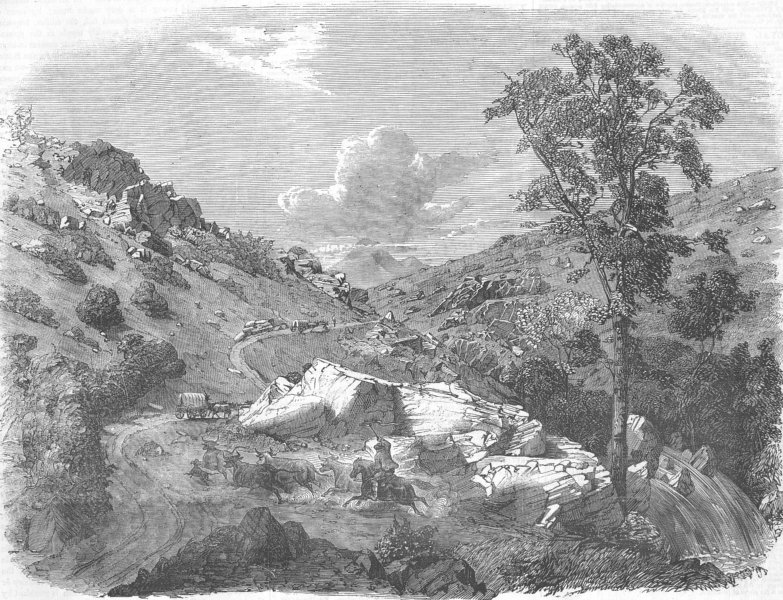 Associate Product UTAH. Mormons in a Kanyon of the Rocky Mountains, antique print, 1857