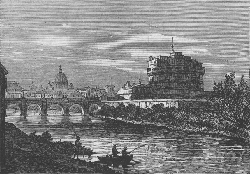 Associate Product ITALY. Castle of Sant'Angelo, antique print, 1878