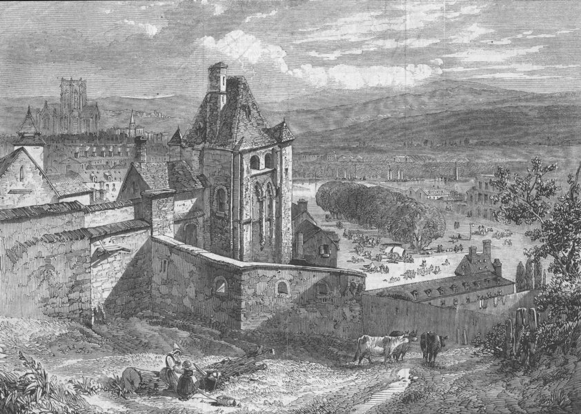 Associate Product FRANCE. The Castle of Dieppe, antique print, 1861