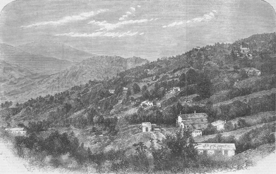 Associate Product PAKISTAN. View of Murree from the Observatory Hill, antique print, 1863