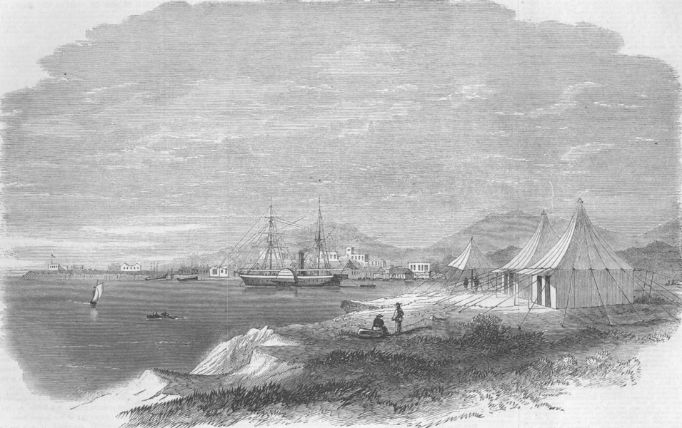 ERITREA. Massawa Isle, Red Sea, Abyssinian Mission HQ, antique print, 1865