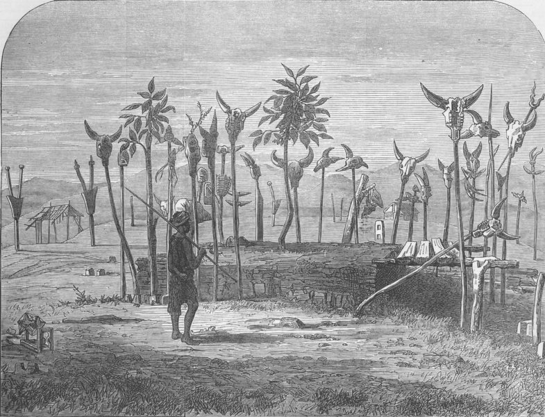 Associate Product INDIA. Tomb of Voupilal, a Lushai chief, antique print, 1872