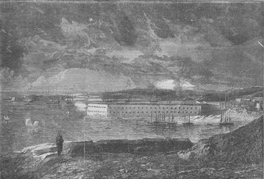 Associate Product UKRAINE. Siege of Sevastopol. Fort St Nicholas, antique print, 1855