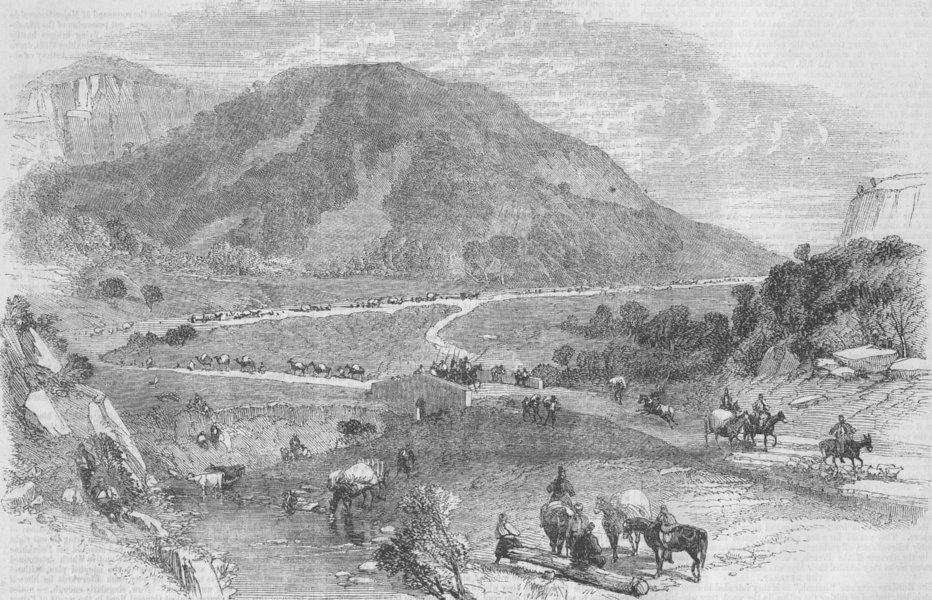 Associate Product UKRAINE. Valley of Chernaya-Pass of Barglar, antique print, 1855