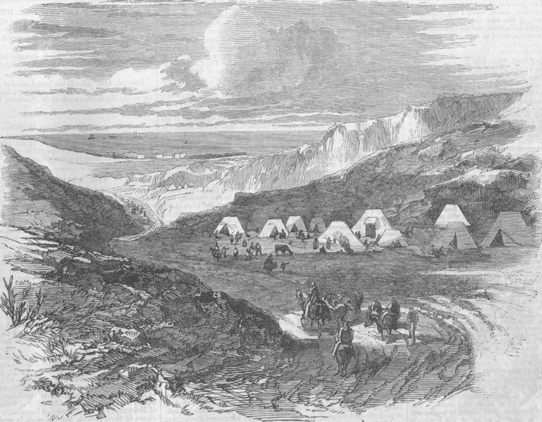 Associate Product UKRAINE. Crimean War. The Road to the trenches, antique print, 1855