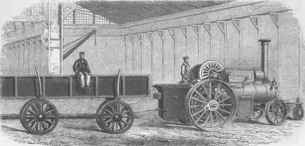 Associate Product KENT. Traction-Engine; Aveling & Porter, Rochester, antique print, 1863