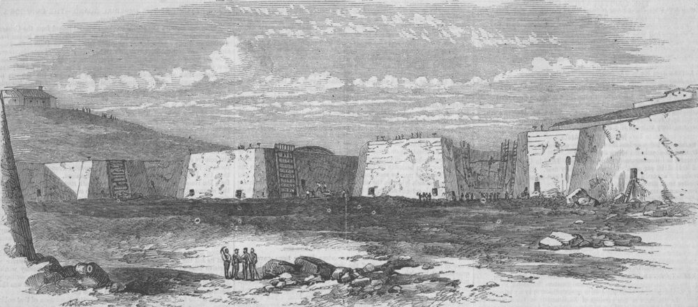 UKRAINE. Docks of Sevastopol. Dockyard , antique print, 1856
