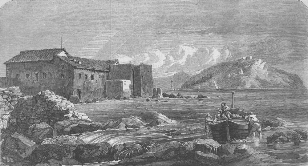 Associate Product ITALY. Bagno nr Pozzuoli Nisida, antique print, 1856