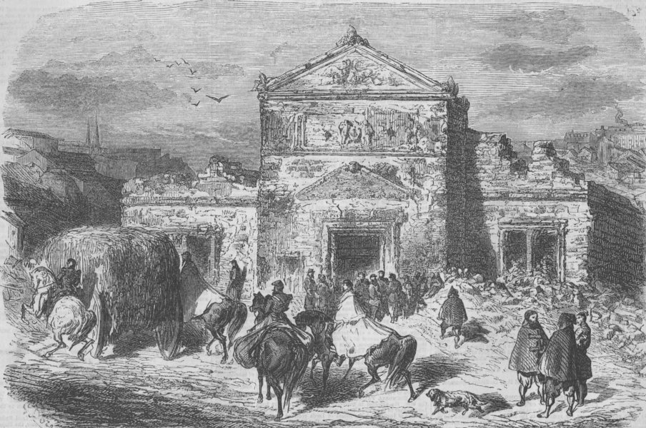 Associate Product UKRAINE. Ruins of Arsenal, Sevastopol, antique print, 1856
